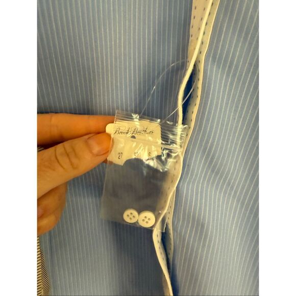 Brooks Brothers NWT blue and white striped button down 14p - Picture 3 of 9